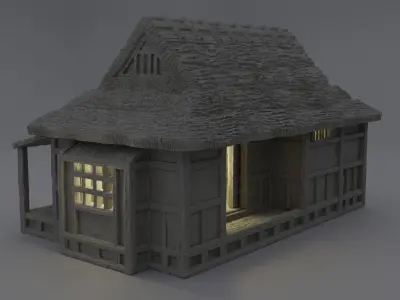 Samurai Cottage Tabletop Terrain 28 MM 3D print model