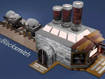 Buildings Game Asset Pack Low-poly 3D model