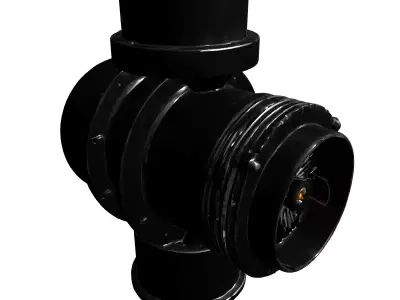 Industrial Ventilation Fan System Low-poly 3D model