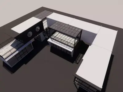 Container coffee shop-14 3D model
