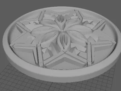 rosette snowflake 3D model purchase