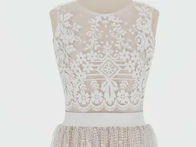 wedding dress 3D model