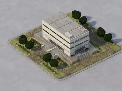 Education Campus Building Low-poly 3D model