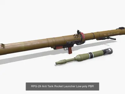 Anti Tank Rocket Launcher Collection Low-poly PBR 3D Model Pack