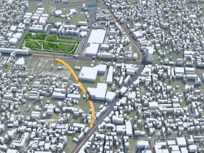 Nonthaburi Thailand 15km Low-poly 3D model