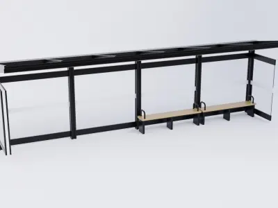 Bus Stop Shelter 5 Low-poly 3D model