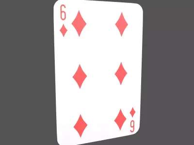 Poker Cards Tiles 6 V1 001 Low-poly 3D model