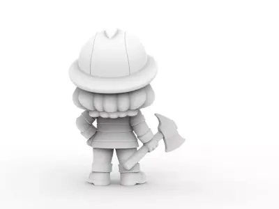 Firefighter Girl 3D Printable 3D print model