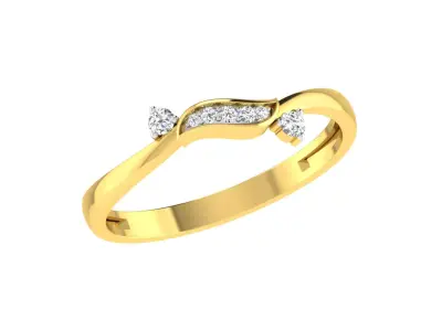Solitaire Women Engagement Bypass Rings 3D print model 5