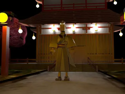 japon home and samurai jack  3D model