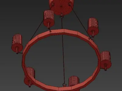 Conne 6 chandelier with four lights 3D model
