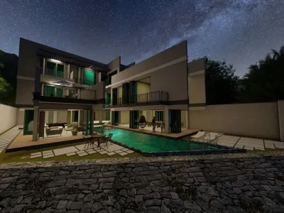 Casa Scene-villa-modern house 3D model 62