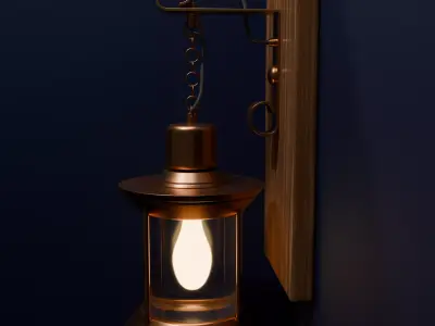 3D simple stylized wall lamp 3D model