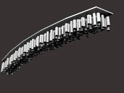 bamboo pendant chandelier 3D model