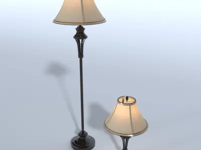 Lamp collection - floorlamp tablelamp 3D model