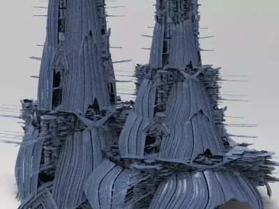 Sci-fi Opera House 3 versions  3D model