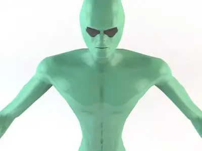 Strong Alien Character Low-poly 3D model