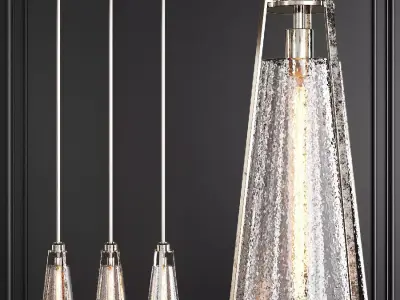 Restoration Hardware ARPEGE CAST GLASS FUNNEL PENDANT Nickel 3D model