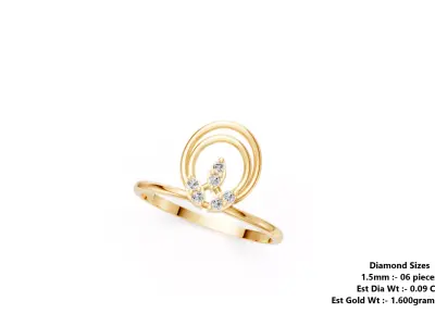 Lightweight Diamond Ring 3D print model 4