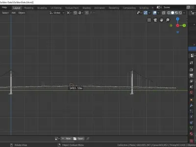 Bridge Golden Gate Low-poly 3D model