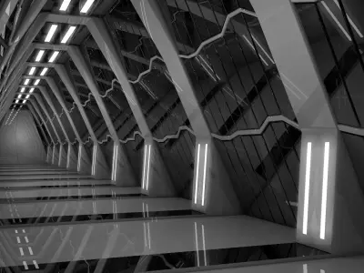 Sci Fi Corridor Futuristic 3D model