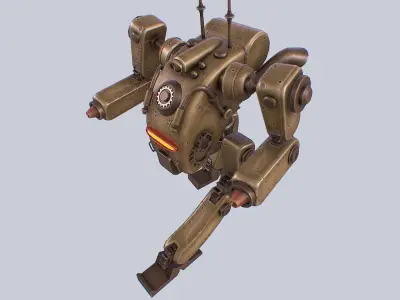 Steampunk mech Low-poly 3D model purchase
