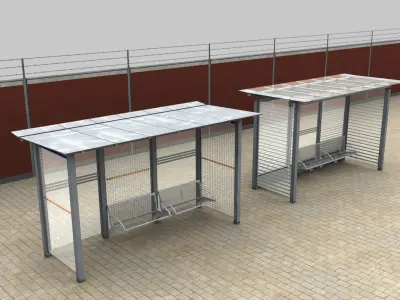 Bus Stop Modern Low-poly 3D model