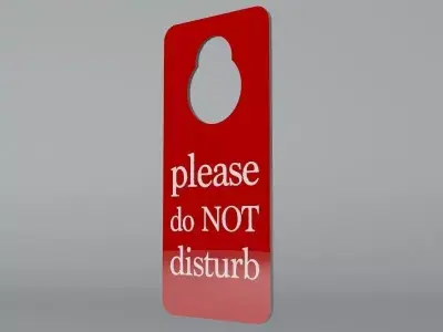 Hotel Room Door Handle Latch Sign Low-poly 3D model