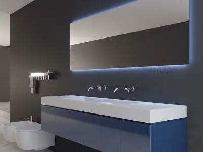 Bathroom furniture set Lunaria 3D model