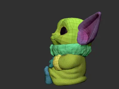 Adorable Baby Yoda - The Mandalorian 3D model