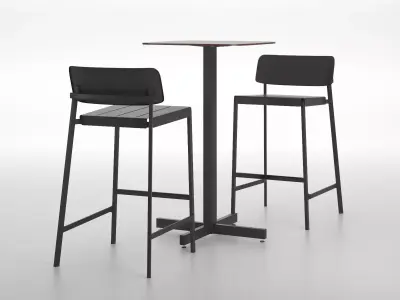Shine two bar stools 3D model