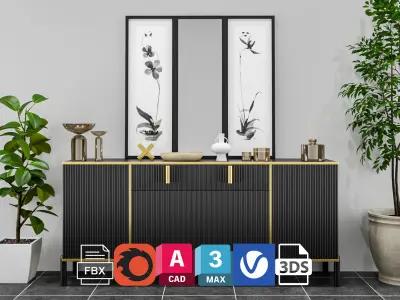 FUFUGAGA Buffet Cabinet Walmart 3D model