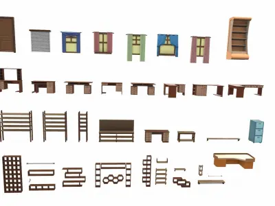 Cartoon furniture props pack vol 6 3D model