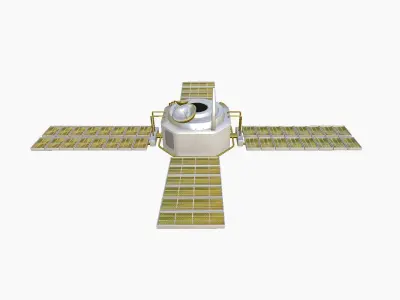 Satellite H02 White Gold - SciFi Space Design Low-poly 3D model