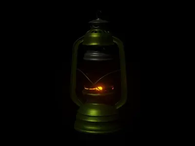 Gaslight lamp Low-poly 3D model