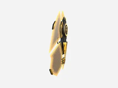 SciFi Shield A08 Yellow - Sci Fi Weapon Design Low-poly 3D model