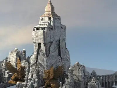 High Kings Tower With City  3D model