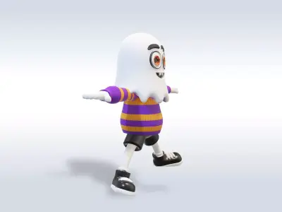 Cheerful Ghost Boy Character Halloween 3D model purchase