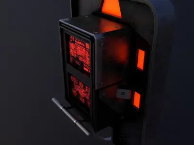 Sci-Fi Console-Computer 3 Low-poly 3D model