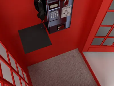 Red Phone Booth 3D model