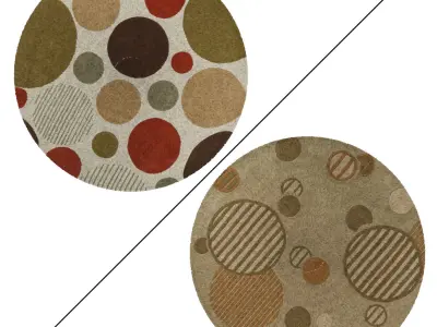 Round Rug Set 189 3D model
