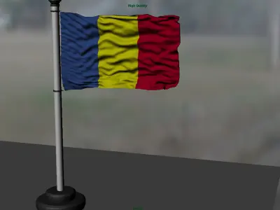 Chad Flag 3D model
