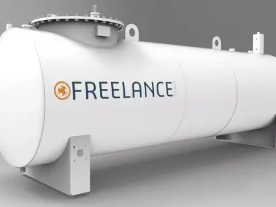Double walled cylindrical tank 3D model