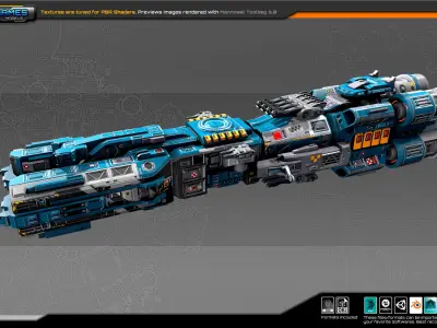 SF REBEL Frigate RF4 Low-poly 3D model