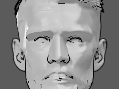 Realistic Man Head 3D Sculpt 01 3D model