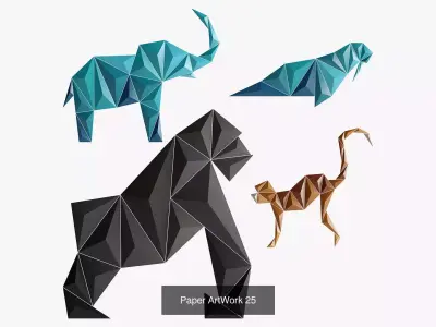 Paper artwork collection 4 3D Model Pack