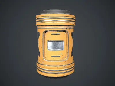 Sci-Fi Barrel Low-poly 3D model