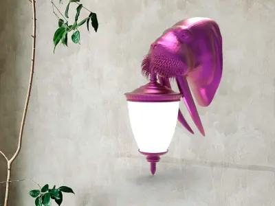 Walrus Head Wall Lamp 3D print model