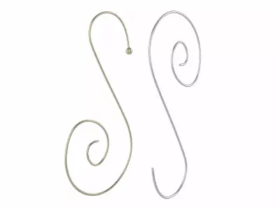 Silver and Gold Ornament Hooks Low-poly 3D model