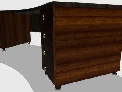 Office  wood Low-poly 3D model